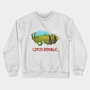 Czech republic travel map Crewneck Sweatshirt